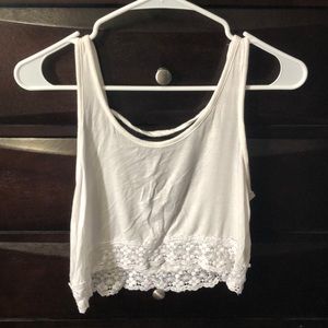 white cropped tank top